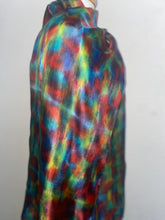 Load image into Gallery viewer, Hand Dyed Long Silk Scarf in Green Red and Blue