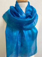 Load image into Gallery viewer, Hand Dyed Silk Neck Scarf in Mediterranean Blue Navy