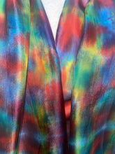 Load image into Gallery viewer, Hand Dyed Long Silk Scarf in Green Red and Blue
