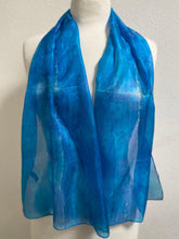 Load image into Gallery viewer, Hand Dyed Silk Neck Scarf in Mediterranean Blue Navy