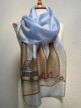 Load image into Gallery viewer, Potteries Design X Long Silk Scarf Blue Sky : Hand Painted Silk
