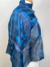 Load image into Gallery viewer, Hand Dyed Silk Neck Scarf in Black Turquoise