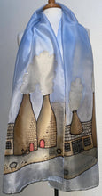 Load image into Gallery viewer, Potteries Design X Long Silk Scarf Blue Sky : Hand Painted Silk