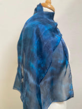 Load image into Gallery viewer, Hand Dyed Silk Neck Scarf in Black Turquoise