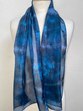 Load image into Gallery viewer, Hand Dyed Silk Neck Scarf in Black Turquoise