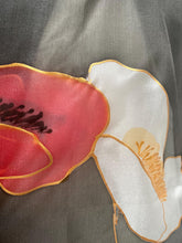 Load image into Gallery viewer, Poppies Design X Long Silk Scarf Red White and Black : Hand Painted Silk