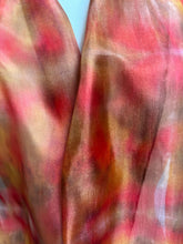 Load image into Gallery viewer, Hand Dyed Silk Neck Scarf in Tan Red Brown by Designer Silk Artist