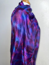 Load image into Gallery viewer, Hand Dyed Long Silk Scarf in Purple Dark Red Blue