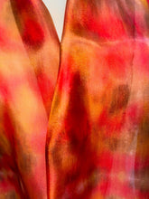 Load image into Gallery viewer, Hand Dyed Silk Neck Scarf in Tan Red Brown by Designer Silk Artist