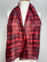 Load image into Gallery viewer, Hand Dyed Silk Neck Scarf in Dark Chocolate Burgundy Red by Designer Silk Artist