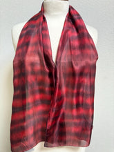 Load image into Gallery viewer, Hand Dyed Silk Neck Scarf in Dark Chocolate Burgundy Red by Designer Silk Artist