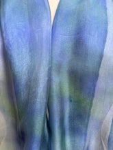 Load image into Gallery viewer, Hand Dyed Silk Neck Scarf in Smoky Blue Green teal by Designer Silk Artist