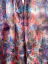 Load image into Gallery viewer, Hand Dyed Silk Neck Scarf in Red Blue Burgundy Cream by Designer Silk Artist