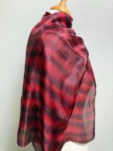 Load image into Gallery viewer, Hand Dyed Silk Neck Scarf in Dark Chocolate Burgundy Red by Designer Silk Artist