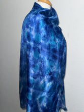 Load image into Gallery viewer, Hand Dyed Long Silk Scarf in Shades of Blue Cobalt Azure Navy