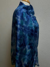 Load image into Gallery viewer, Hand Dyed Long Silk Scarf in Shades of Blue Cobalt Azure Navy