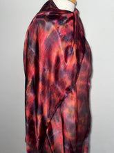 Load image into Gallery viewer, Hand Dyed Long Silk Scarf in Shades of Red Charcoal Tan Pink