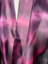 Load image into Gallery viewer, Hand Dyed Silk Neck Scarf in Burgundy Clover Pink by Designer Silk Artist