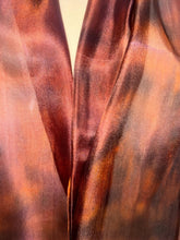 Load image into Gallery viewer, Hand Dyed Silk Neck Scarf in Espresso Caramel Brown by Designer Silk Artist