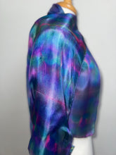 Load image into Gallery viewer, Hand Dyed Silk Neck Scarf in Teal, Turquoise, Pink, Blue by Designer Silk Artist