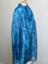 Load image into Gallery viewer, Hand Dyed Long Silk Scarf in Light Blues by Designer Silk Artist
