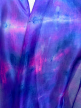 Load image into Gallery viewer, Hand Dyed Silk Neck Scarf in Royal Blue Navy Cerise by Designer Silk Artist
