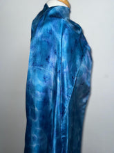 Load image into Gallery viewer, Hand Dyed Long Silk Scarf in Blue Azure Light Blue by Designer Silk Artist