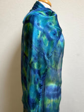 Load image into Gallery viewer, Hand Dyed Long Silk in Ultramarine Turquoise Lime by Designer Silk Artist