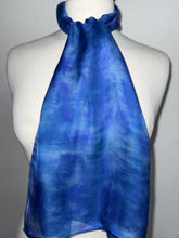 Load image into Gallery viewer, Hand Dyed Silk Neck Scarf in Bluebell Light Blue by Designer Silk Artist