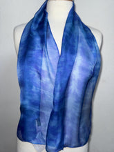 Load image into Gallery viewer, Hand Dyed Silk Neck Scarf in Bluebell Light Blue by Designer Silk Artist