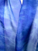 Load image into Gallery viewer, Hand Dyed Silk Neck Scarf in Bluebell Light Blue by Designer Silk Artist