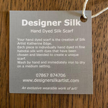 Load image into Gallery viewer, Hand Dyed Long Silk Scarf in Blue Azure Light Blue by Designer Silk Artist