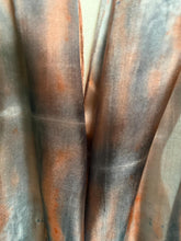 Load image into Gallery viewer, Hand Dyed Long Silk Scarf in Caramel Taupe Grey