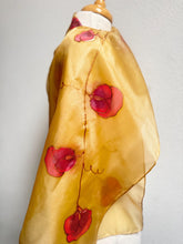 Load image into Gallery viewer, Sweet Peas Design Silk Scarf in Beige, Purple, Pink : Hand Painted Silk by Designer Silk Artist