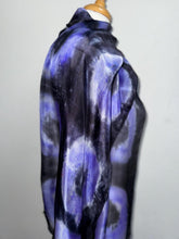 Load image into Gallery viewer, Hand Dyed Long Silk Scarf in Lilac Charcoal Grey by Designer Silk Artist