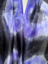 Load image into Gallery viewer, Hand Dyed Long Silk Scarf in Lilac Charcoal Grey by Designer Silk Artist