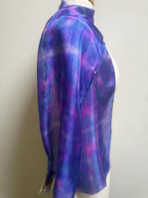 Load image into Gallery viewer, Hand Dyed Silk Small Neck Scarf in Purple Marine Blue by Designer Silk Artist