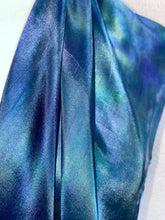Load image into Gallery viewer, Hand Dyed Silk Square Scarf in Blue Teal Green 90cm Square by Designer Silk Artist