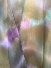 Load image into Gallery viewer, Hand Dyed Silk Small Neck Scarf in Black Purple Turquoise by Designer Silk Artist