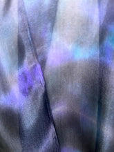 Load image into Gallery viewer, Hand Dyed Silk Small Neck Scarf in Black Purple Turquoise by Designer Silk Artist