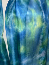 Load image into Gallery viewer, Hand Dyed Long Silk Scarf in Purple Dark Red Blue