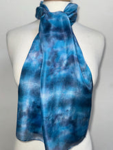 Load image into Gallery viewer, Hand Dyed Silk Neck Scarf in Purple Blue Pink by Designer Silk Artist