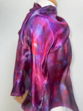 Load image into Gallery viewer, Hand Dyed Silk Neck Scarf in Purple Cerise Cobalt Navy by Designer Silk Artist