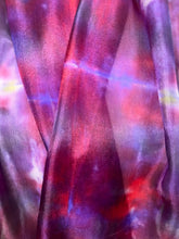 Load image into Gallery viewer, Hand Dyed Silk Neck Scarf in Purple Cerise Cobalt Navy by Designer Silk Artist