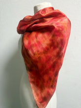 Load image into Gallery viewer, Hand Dyed Square Silk Scarf in Autumn Shades by Designer Silk Artist