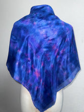 Load image into Gallery viewer, Hand Dyed Square Silk Scarf in Shades of Cobalt Blue Pink by Designer Silk Artist