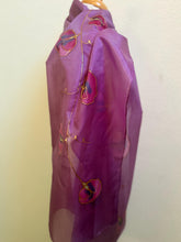 Load image into Gallery viewer, Sweet Peas Design X Long Silk Scarf : Hand Painted Silk in Clover Pink Red Navy