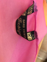 Load image into Gallery viewer, Flames Design X Long Silk Scarf in Pink Hand Painted Silk by Designer Silk