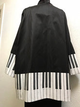 Load image into Gallery viewer, Hand Painted Silk Music Piano Keyboard Reversible Jacket by Designer Silk