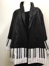 Load image into Gallery viewer, Hand Painted Silk Music Piano Keyboard Reversible Jacket by Designer Silk